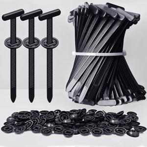 2 x Nylon Universal Cable Tie Buckles - Multi-functional T Rivet Zip Ties, Automotive Zipper Clips for Car Daily Repair, Fender Liner, Bumper Retainer, Door Panel Fastener (100Pcs)