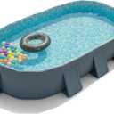 YYW Foldable Family Pool for Adults & Family - Portable Large Swimming Pool for Indoor/Outdoor Garden Backyard Summer Parties (Cloud Ink Gray, 115")