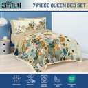 Disney Lilo and Stitch Queen Comforter Set 7 Piece Floral Bedding, Multi