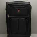 SwissGear Sion Softside Expandable Luggage  Medium Checked Suitcase with 360 Degree Wheels & Retractable Handle  25 Inch, Perfect for 1-7 Night Trips  Black