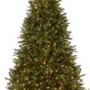 National Tree Company 9 ft Pre-Lit Dunhill Fir Artificial Christmas Tree, 900 LED Lights, 4,026 Tips, Foot Pedal, 10 Light Functions, Includes Stand, Green