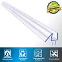 Butecare Premium Frameless Shower Door Bottom Seal Strip for Glass Doors - Shower Door Seal Sweep (3/8 x 39, Clear Vinyl)