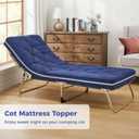 Jamdok 4Inch Floor Mattress,3 Layer Structure Cot Mattress Topper,Gel Memory Foam Futon Mattress,Removable Thickened Cover,Portable Roll Up Sleep Pad (Blue, 72X24)
