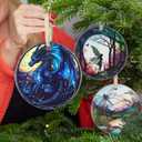 Christmas Ornament - Dragon Decor Round Ceramic - Dragon Ornament - Christmas Tree Decor - Ornaments for Christmas Tree - Dragon Lovers Gifts - Dragon Themed Gifts