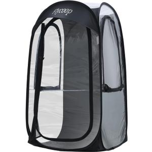 Sports Tent: Flycoop Portable Weather Pop Up Pod 1 Person to Provide Shelter from Wind Rain and Cold Weather Shelter for Outdoor Activities, Sports Events, Camping and Hiking (38.2*38.2*63 inch, Black)