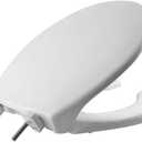BEMIS 7750TDG Commercial Heavy Duty Open Front Toilet Seat with Cover, Industrial Seat with Secure Installation, Made in USA, Round, White
