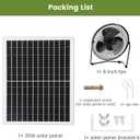 8" Solar Floor Fan for Home Outdoor Chicken Coop Greenhouse Dog House Summer Air Circulation Cooling, 25W Solar Powered with 2000 RPM High Speed
