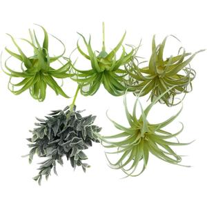 POANTA 5 Pack Assorted Artificial Succulents Air Plants Set Unpotted Realistic Greenery Plants Home Garden Decoration