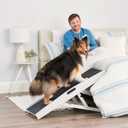 Carlson 39.5" Indoor Pet Ramp, White, Collapsible, Adjustable Height, Includes Handles, Non-Slip Carpet, and Rubber Feet