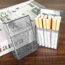 4 x Transparent Cigarette Case for King Size 85mm, Holds 20 Cigarettes,Stylish with Gold Powder Design (White)