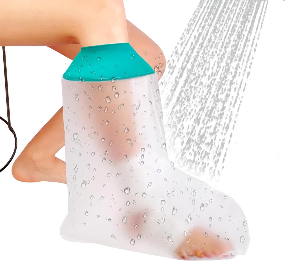 CIVJET Cast Covers for Shower Leg, Waterproof Cast Cover for Showering, Cast Protector for Shower Leg Adult, Shower Boots for Foot after Surgery, Ankle, Foot (Diameter - 7.9")  Short Leg, Reinforced Green