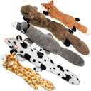 Nocciola Dog Squeaky Toys, 5 PCS Crinkle Plush Dog Toys, No Stuffing Dog Toys for Small Medium Large Dogs, Stuffless Puppy Toys for Boredom