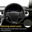 Steering Wheel CoverSteering Wheel WrapSteering Wheel Covers, Wear-Resistant, Sweat-Absorbing, Anti-Slip and Dustproof Fits Most Sedans, SUVs, Trucks, and Vans (Black, Hole)
