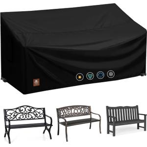 2 Seater Outdoor Bench Covers Waterproof,53W x 26D x 35H Inch,Fit for 2-Person Seating Metal,Cast Iron,Hardwood Patio Furniture Garden Loveseat Chair Sofa,All Weather and Tearproof Polyester Fabric