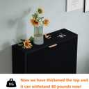Shoe Cabinet Storage,Modern Freestanding Organizer with 2 Flip Drawers,Narrow Shoe Rack Cabinet for Entryway,Black