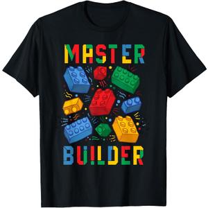 Brick Builder Funny Blocks Building Master Builder T-Shirt
