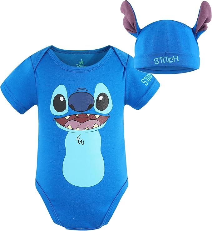 Disney Lilo & Stitch Baby Boys Bodysuit and Cap for Newborn and Infant, 3M