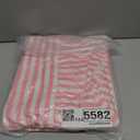 Mindsoft Pink Striped Ruffled Tablecloth 60 x 120 Inches Cotton Linen Rectangle Striped Table Cloth Classic Farmhouse Vintage Table Cover Decorative Pattern for Holiday Party