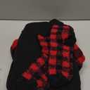 Couple Matching Pajamas Sets with Socks Holiday Fleece Pajamas Jammies Sets for Family Party (Small, Black Red)