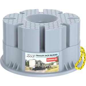 6''Height Trailer Jack Block, Heavy Duty 40,000lbs RV Camper Stabilizer Blocks for Travel Trailers Tongue Jack 5th Wheels Scissor stabilizers, 1 Pack