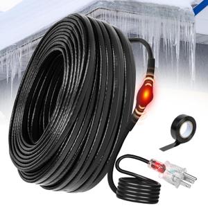30FT Heat Tape for Water Pipes, -40F Deicing Heating Cable,Thermostat Wire, Freeze Protected Water Pipe Heating Cable, Self Regulating Temperature, Heated Water Hose, 120V 8W/ft (30FT)