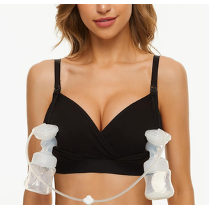Pumping Bra Hands Free Pumping Bra and Nursing Bra Adjustable Wireless Comfortable Pump Bra Plus Size Fits Breast Pumps, XL