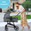 ANNA QUEEN 2 in 1 Baby Stroller,Folding High Landscape Infant Stroller,Reversible Pram, Convertible Pushchair for Infants and Newborns 0-36 Months