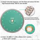 Diamond Porcelain Saw Blade - 10" Tile Blade 250MM Dry Wet Ceramic Cutting Discs with X Teeth Turbo Mesh Rim for Ceramic Tile Porcelain Granite Marble