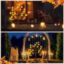 Retisee Thanksgiving Day Fall Tree Decor 24 Inches LED Light Autumn Decor with 3D Pumpkin Light 24 LED Timer USB Battery Operated Pumpkin Maple Leaves Indoor Outdoor for Fall Home Table Party (1.97 Ft)