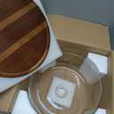 Large Salad Bowl with Lid, 106 oz Glass Salad Bowl with Acacia Wood Lid, Versatile Glass Trifle and Fruit Bowl, Large Mixing Bowl for Salads, Dessert, Fruit, Chips, Pasta, Dishwasher Safe