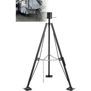 Fifth Wheel Tripod Stabilizer, King Pin Stabilizer for 5th Wheel with Adjustable Height 35-55", Heavy Duty RV Tripod Jack with 5000lbs Load Capacity, Easy Installation and for Most RV Needs