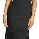Mermaid Laces Prom Dress Floral Bow Bridesmaid Dresses Bodycon Sweetheart Sleeveless Corset Evening Party Gown (18 Plus,Black)
