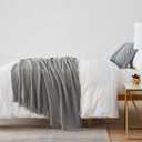 BOURINA Light Grey Throw Blanket 50 x90 Inches Throw Textured Solid Soft Sofa Throw Bed Runner Couch Cover Knitted Decorative Blanket Bed Runner