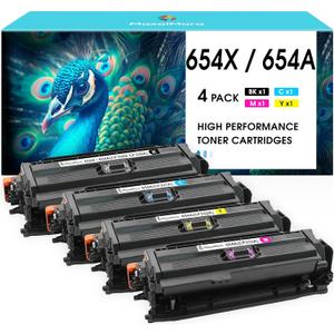 MasaiMara 654X 654A CF330X CF331A CF332A CF333A Compatible Toner Cartridges Replacement for HP Color LaserJet Enterprise M651 M651n M651dn M651xh Printer (Black Cyan Magenta Yellow, 4-Pack)