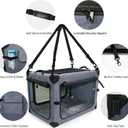 NEZUC Collapsible Dog Crates for Large Dogs Portable Soft Sided Travel Dog Carrier for Indoor & Outdoor, 4-Door Foldable Pet Kennel with Durable Mesh Windows (Gray, 24.0" L x 17.0" W x 17.0")