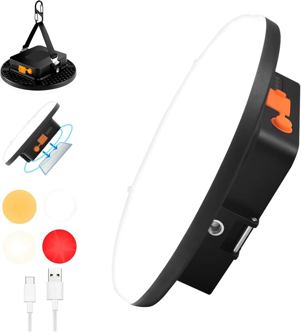 16500mAh 60W Rechargeable Camping Light 3000LM 2700/4000/6500K LED Camping Lantern Portable IP65 Waterproof Tent Lights Power Failur