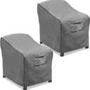 Vailge Patio Chair Covers, Lounge Deep Seat Cover, Heavy Duty and Waterproof Outdoor Lawn Patio Furniture Covers (2 Pack - Large, Grey)