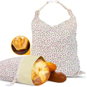 2 Pack Beeswax Bread Bags - 17x13 Inch Reusable Bread Storage Bags,Bees Wax Lined Bread Bags for Home Cooks fresh bread storage Easy Clean (Pink Floral), 17 Inches By 13 Inches