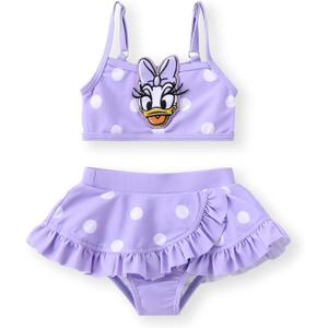 Disney Toddler Baby Girls 2PCS Bathing Suits UPF50+ Rash Guard Swimsuit Set
