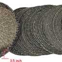 The Wicker Store 8 Pieces Natural Seagrass Placemat with Placemat Holder, Made in Vietnam