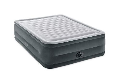 Intex 64417ED 22" Queen Dura-Beam Comfort Plush High-Rise Inflatable Air Mattress with Built in Pump for Travel and Camping, 600lb Weight Capacity