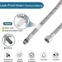 30 Inch Faucet Supply Lines, Bathroom Kitchen Water Supply Line 3/8" Female Compression Thread x M10 Male Connector, Braided Stainless Steel Water Hose for Sink Faucet with 1/2 Adapter (1 Pair)