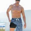 Goodstoworld Mens Swim Trunks with Compression Liner 9'' Inseam Quick Dry Swimsuit Shorts M-3XL (XXXL)