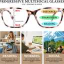 Progressive Multifocal Reading Glasses for Women Photochromic Gray Sunglasses Blue Light Block Stylish Ladies Readers