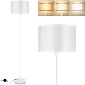 Floor Lamp White, Standing Lamp, 58" Tall Floor Lamp with Lampshade, Foot Pedal Switch, Modern Small Floor Lamps for Living Room/Bedroom/Classroom/Kids Room, White Lamp for Girls' Gift(Without Bulb)