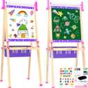 Art Easel for Kids 4-8,Kids Easel with Paper Roll and Art Supplies,Toddler Toys Ages for 5-7,Toddler Drawing Board Learning Eductional Toys for 4 5 6 7 8 Year Old Boy Girls Birthdays Gifts