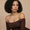 The fox Kinky Curly Half Wig Human Hair with Melted 4C Kinky Edges, Glue less 3C/4A Wigs, Flip Over Drawstring Zero Leave-Out Protective Style, 180% Density 14 Inch Natural Color