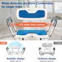 Shower Chair with Arms and Back Heavy Duty 330lbs, Shower Chair for Inside Shower, Shower Seat for Inside Shower Bathroom Chair with Cutout Seat & Cold-Proof Pads, Tools-Free Assembly