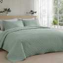 Bedsure Quilts Queen Size - Lightweight Bedspreads Queen Size with Basket Weave Pattern, Soft Quilt Bedding, Sage Green Comforter Coverlet for All Seasons (90" x 96")