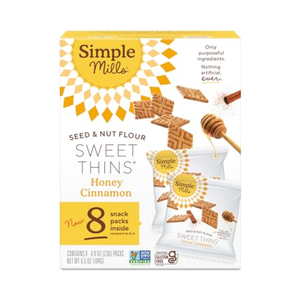 Simple Mills Snack Packs Honey Cinnamon Seed & Nut Flour Sweet Thins, Paleo Friendly & Delicious Sweet Thin Cookies, Good for Snacks, Nutrient Dense, 32 Pack (6.5 oz) BBD: 11-09-2025